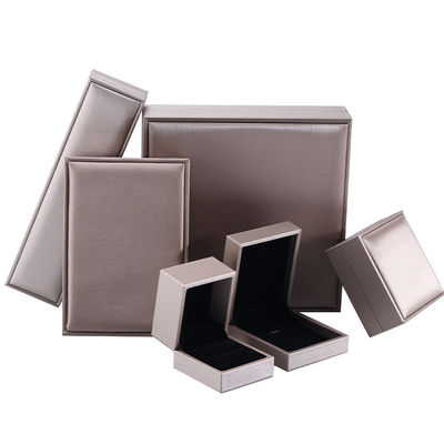 Boîte à bijoux en faux cuir carré, boîte à bijoux brossée élégante OEM