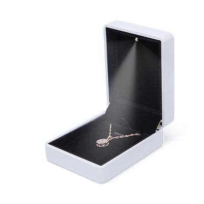 acheter Boîte à bijoux LED en cuir blanc rond avec logo personnalisé et sérigraphie de Hanhong online manufacture