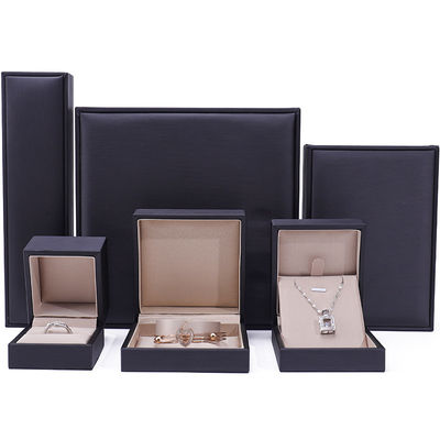 acheter Logo personnalisé boîte d'emballage de bijoux en cuir en PU élégant Nobel avec douce doublure de velours online manufacture