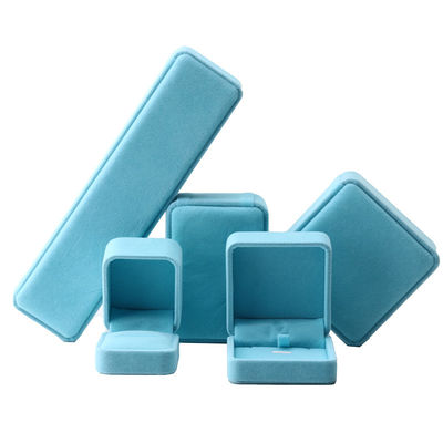 boîte à bijoux en velours de qualité supérieure carré bleu ciel pour bracelet Collier bague emballage