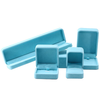 boîte à bijoux en velours de qualité supérieure carré bleu ciel pour bracelet Collier bague emballage