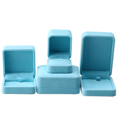 boîte à bijoux en velours de qualité supérieure carré bleu ciel pour bracelet Collier bague emballage