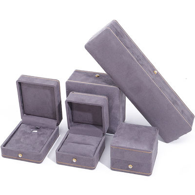 Rectangle Logo personnalisé à la main Emballage de bijoux pour bracelet gris de luxe Collier