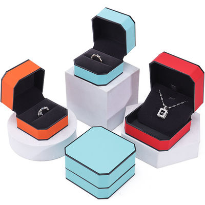 acheter Boîte d'emballage de bijoux en cuir en PU à bord noir octogonal pour le stockage de luxe online manufacture