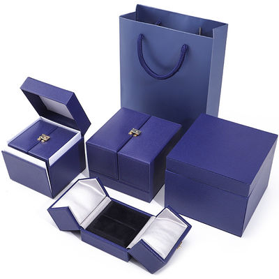 Boîte à bijoux en velours à porte double pour le dernier style d'emballage d'accessoires de luxe