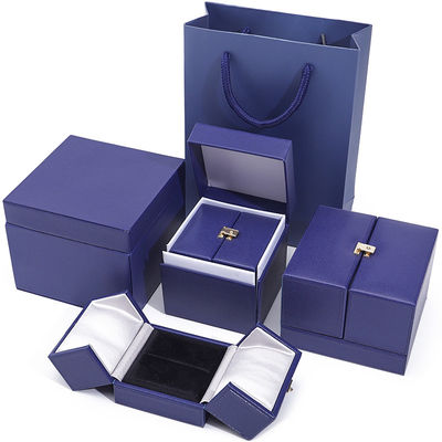 Boîte à bijoux en velours à porte double pour le dernier style d'emballage d'accessoires de luxe