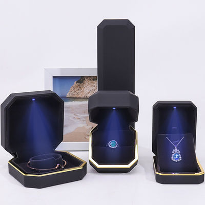 Boîte d'emballage de bijoux en velours en plastique fait à la main pour bracelet boucles d'oreilles pendentif Collier Ring