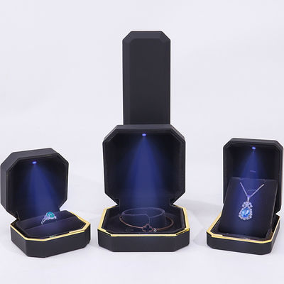 Boîte d'emballage de bijoux en velours en plastique fait à la main pour bracelet boucles d'oreilles pendentif Collier Ring