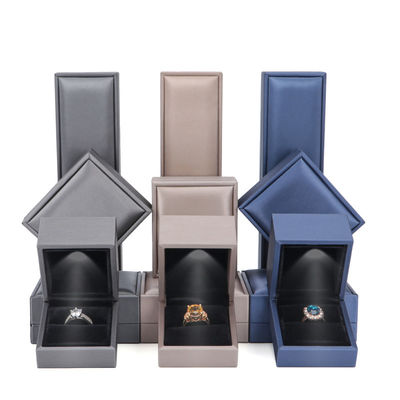 Boîte à bijoux à LED bleue pour l'emballage de luxe des boucles d'oreilles des bracelets des colliers des anneaux