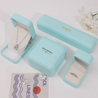 Cyan Plain Soft Touch Faux Jeux en cuir Packaging Box Case Luxury Organizer