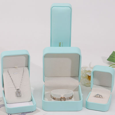 Cyan Plain Soft Touch Faux Jeux en cuir Packaging Box Case Luxury Organizer