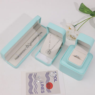 Cyan Plain Soft Touch Faux Jeux en cuir Packaging Box Case Luxury Organizer