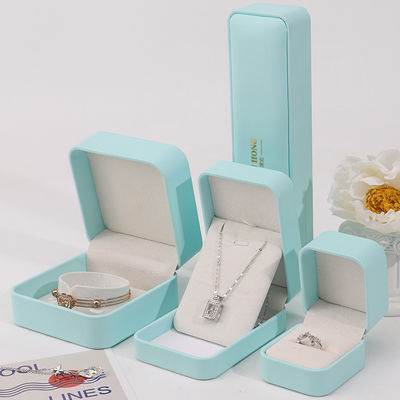 Cyan Plain Soft Touch Faux Jeux en cuir Packaging Box Case Luxury Organizer