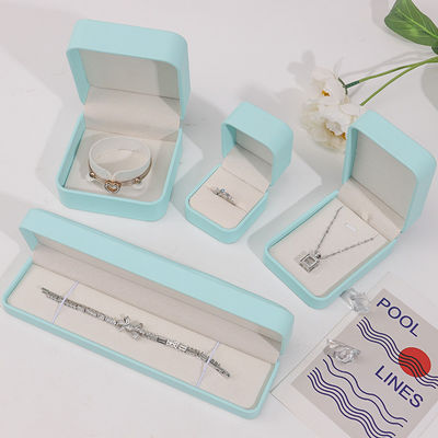 Cyan Plain Soft Touch Faux Jeux en cuir Packaging Box Case Luxury Organizer