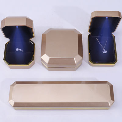 Boîte à bijoux en plastique velours convexe octogonale