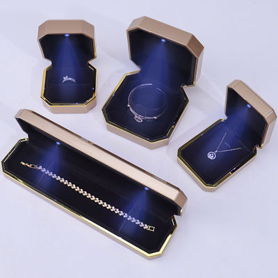 Boîte à bijoux en plastique velours convexe octogonale
