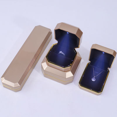 Boîte à bijoux en plastique velours convexe octogonale