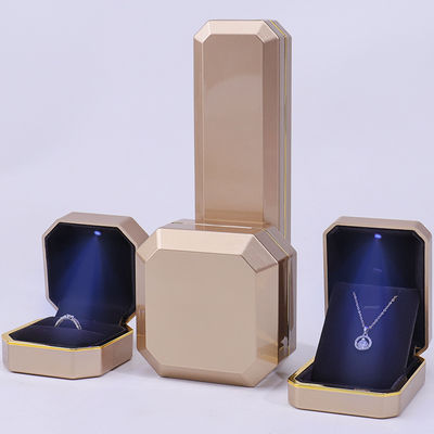 Boîte à bijoux en plastique velours convexe octogonale