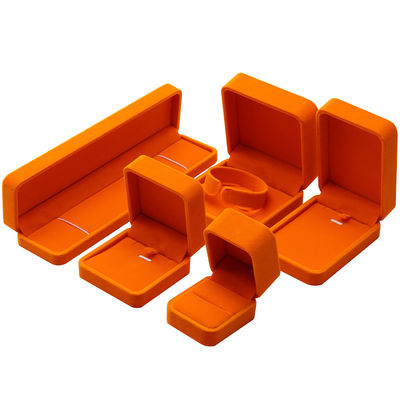 acheter Fabrication en gros de bijoux boîte d'emballage personnalisé logo personnalisé collier de luxe bracelet boucle d'oreille bague emballage velours orange boîte de bijoux online manufacture