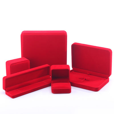 Luxe velours bijoux boîte d'emballage haut de gamme artisanale rouge bijoux boîte pour collier bracelet boucles d'oreilles anneau