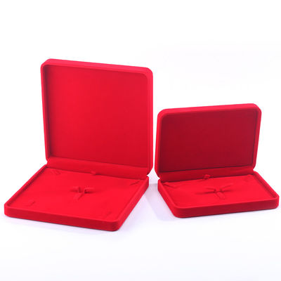 Luxe velours bijoux boîte d'emballage haut de gamme artisanale rouge bijoux boîte pour collier bracelet boucles d'oreilles anneau