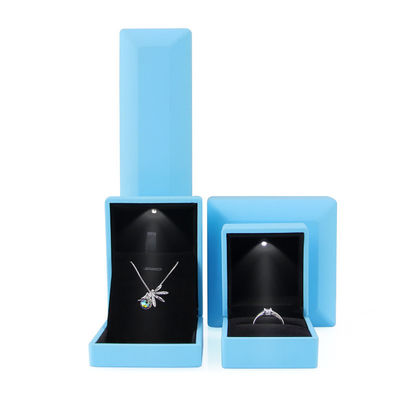 Rectangle Taille personnalisée Anneau LED bleu Boîte à bijoux pour boucles d'oreilles Collier Bracelet