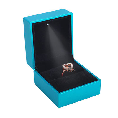 Rectangle Taille personnalisée Anneau LED bleu Boîte à bijoux pour boucles d'oreilles Collier Bracelet