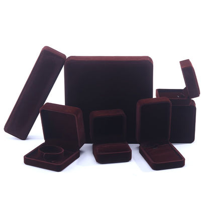 acheter Coffret d'emballage de bijoux en velours brun sur mesure pour colliers boucles d'oreilles bracelets Contactez-nous online manufacture