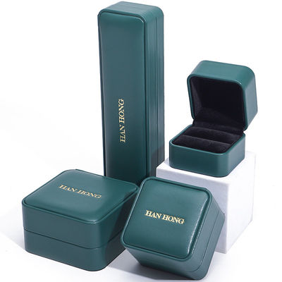 acheter Boîte à bijoux en cuir PU vert foncé Boîte à bijoux personnalisée de luxe Emballage online manufacture