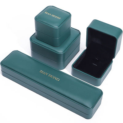 Boîte à bijoux en cuir PU vert foncé Boîte à bijoux personnalisée de luxe Emballage
