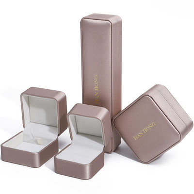 Champagne or PU cuir bijoux boîte d'emballage de luxe taille personnalisée
