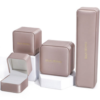 Champagne or PU cuir bijoux boîte d'emballage de luxe taille personnalisée