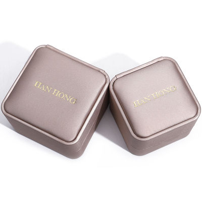 Champagne or PU cuir bijoux boîte d'emballage de luxe taille personnalisée
