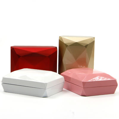 Boîte à anneaux de luxe Hanhong Logo personnalisé Boîte de rangement de bijoux en plastique blanc en PU avec lumière LED