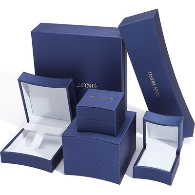 acheter Boîte d'emballage de bijoux octogonaux en cuir bleu pour les boucles d'oreilles de collier online manufacture