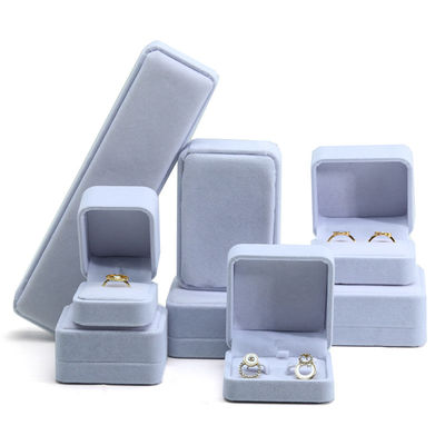 Boîte à bijoux de haute qualité, haut de gamme, faite à la main, en velours gris, pour ensemble de bijoux