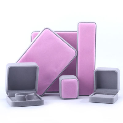 Boîte d'emballage de bijoux en velours de qualité personnalisée pour colliers, boucles d'oreilles, bracelets et anneaux