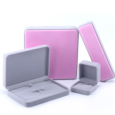 Boîte d'emballage de bijoux en velours de qualité personnalisée pour colliers, boucles d'oreilles, bracelets et anneaux