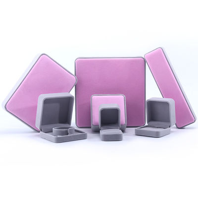 Boîte d'emballage de bijoux en velours de qualité personnalisée pour colliers, boucles d'oreilles, bracelets et anneaux