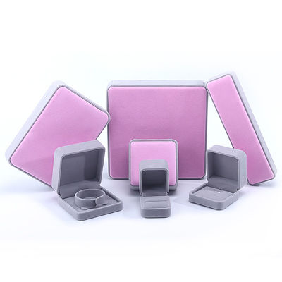 Boîte d'emballage de bijoux en velours de qualité personnalisée pour colliers, boucles d'oreilles, bracelets et anneaux