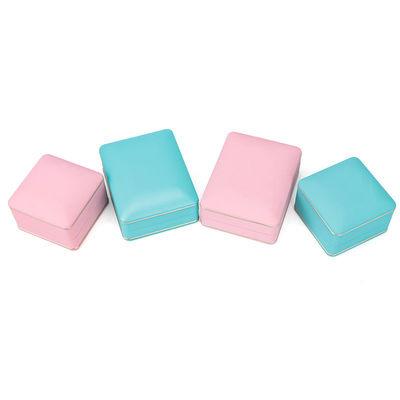 Boîte de stockage de bijoux à écran de soie à logo personnalisé avec boîte à bague Hanhong Cyan Light
