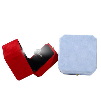 Logo du client Boîte à bijoux à boîtes de bijoux en or à flane bleu octogonal