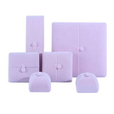 Boîte à bijoux élégante à double porte, boîte à bijoux en velours rose haut de gamme avec logo
