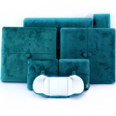 acheter 10*10*3cm Logo personnalisé Box de bijoux de luxe pour les boucles d'oreilles de bracelet de velours vert Emballage online manufacture
