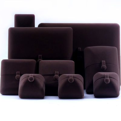acheter Boîte de bijoux en velours marron rectangulaire pour bracelet à logo personnalisé Hanhong Boucles d'oreilles online manufacture