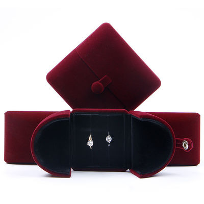 Boîte cadeau à collier personnalisé à logo doux Boîte de bijoux en velours de Hanhong