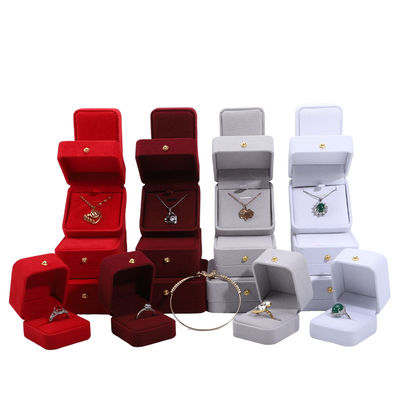 acheter 9*9*3.5cm Boîte à emballage de bijoux en velours Parfait pour le collier Bracelet Boucles d'oreilles Ring online manufacture