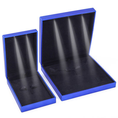 Logo personnalisé Boîte à bijoux à LED bleu pour bracelet et boucles d'oreilles