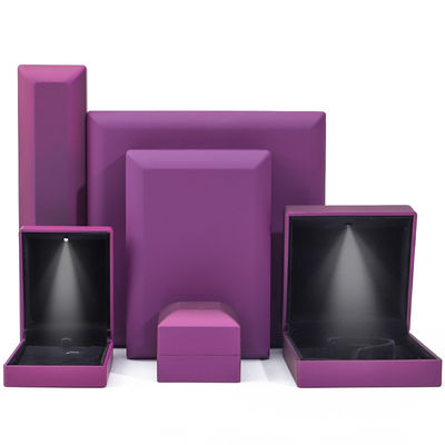 acheter Logo personnalisé Rectangle violet LED Box de bijoux pour et de vente au détail en forme de rectangle online manufacture
