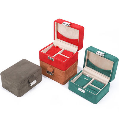Boîte à bijoux en velours à logo personnalisé pour collier de voyage et rangement de bague